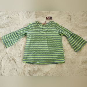 Green and Blue Striped Top